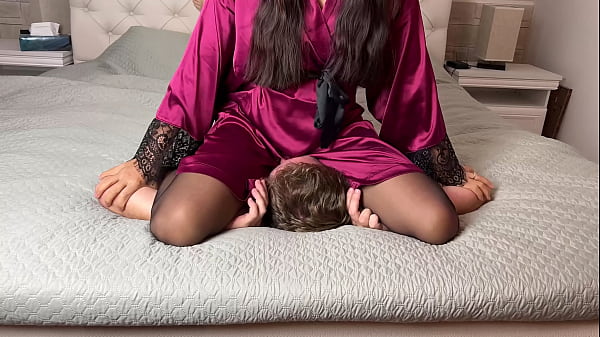Savage Asian Domme In Nightgown Smothers And Slaps, Panties Stuffed In Mouth